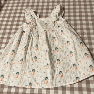 Charming White and Orange Kids Dress